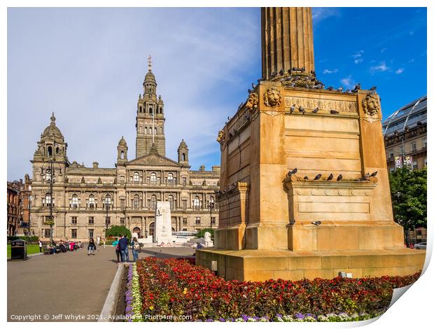 George Square in Glasgow Print by Jeff Whyte