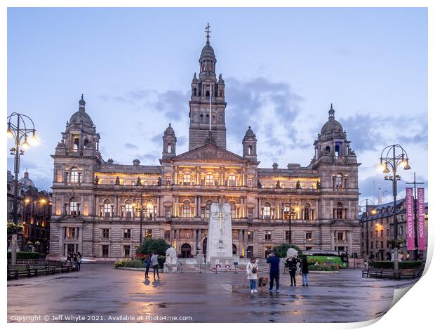Glasgow City Chambers in George Square Print by Jeff Whyte