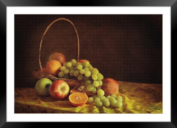 Fruit Basket Framed Mounted Print by Irene Burdell