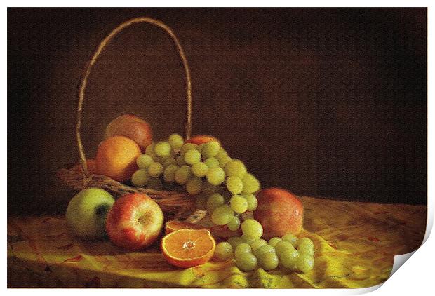 Fruit Basket Print by Irene Burdell