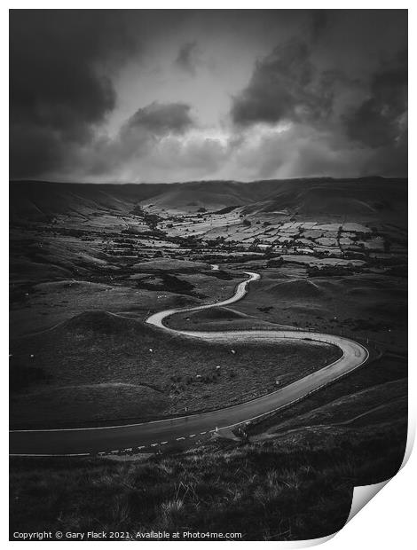 Edale to Mam tor , the winding road Print by That Foto