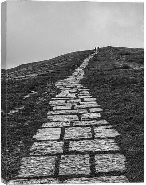 Mam Tor Path in Monochrome to the top of Mam Tor Canvas Print by That Foto