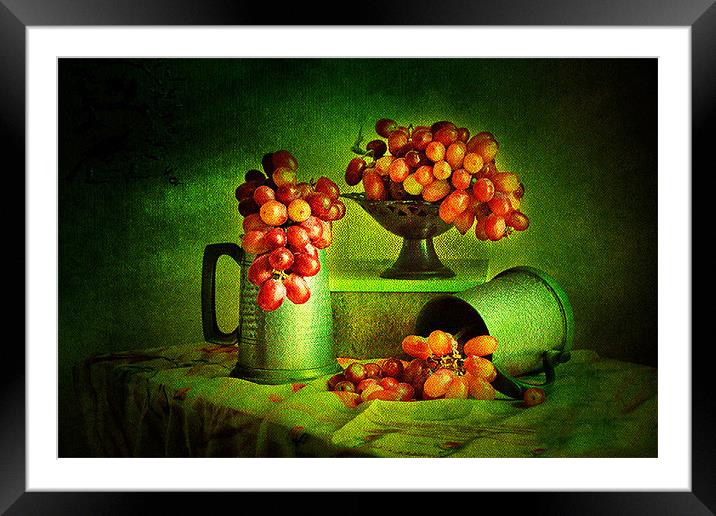Grapes Grapes Grapes. Framed Mounted Print by Irene Burdell