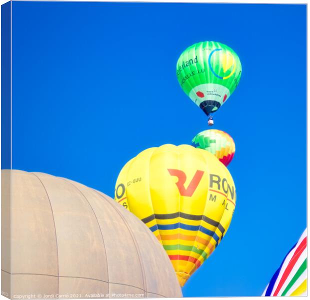 Composition with colored hot air balloons - 2 Canvas Print by Jordi Carrio