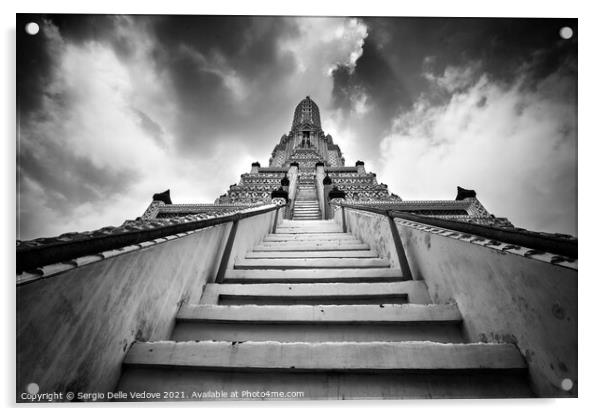 Wat Arun temple in Bangkok  Acrylic by Sergio Delle Vedove