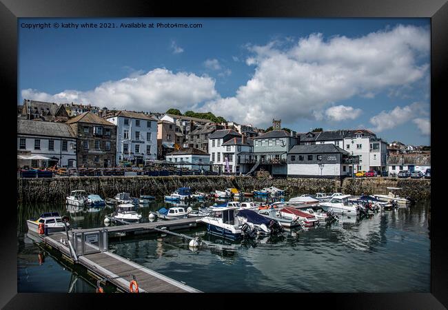 Falmouth Cornwall, boat in the harbour Framed Print by kathy white
