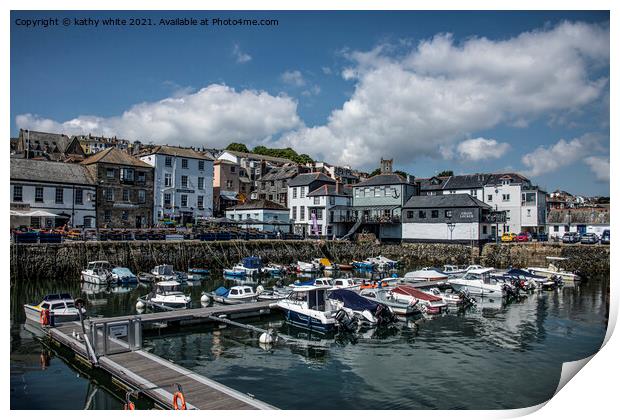 Falmouth Cornwall, boat in the harbour Print by kathy white