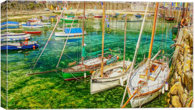 Mousehole Clear Water Canvas Print by Peter F Hunt
