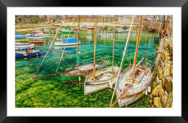 Mousehole Clear Water Framed Mounted Print by Peter F Hunt