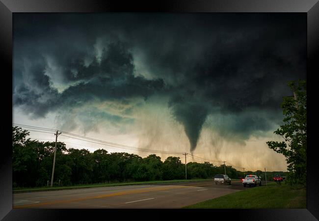 Tornado, Edmond, Oklahoma Framed Print by John Finney
