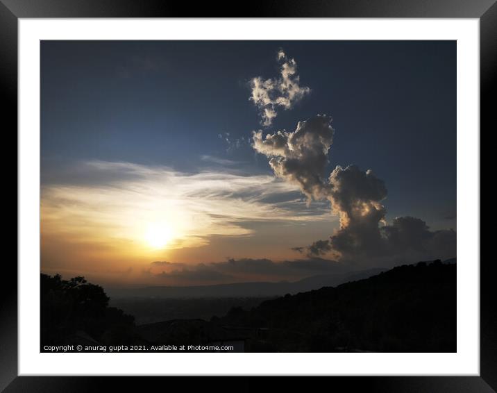 dusk sky Framed Mounted Print by anurag gupta