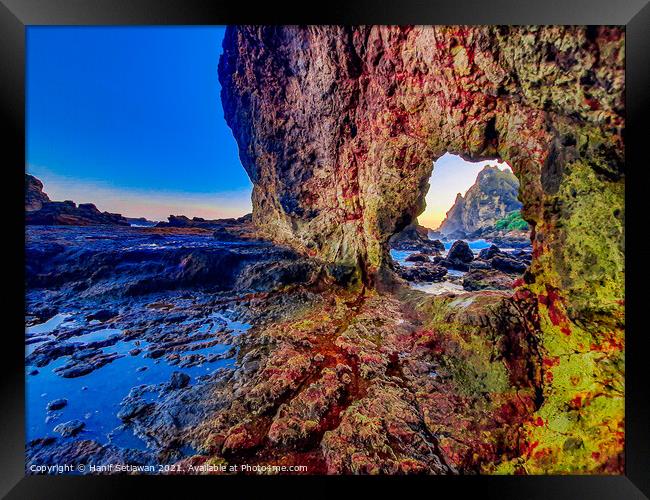Full colored natural rock archway 4 Framed Print by Hanif Setiawan