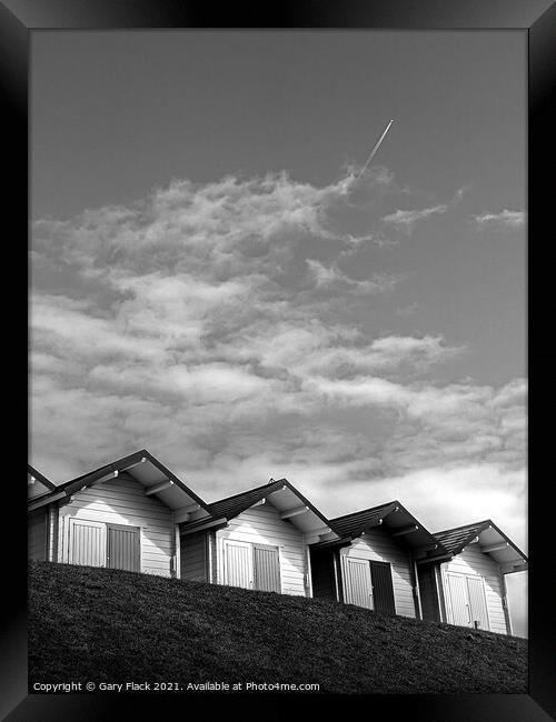 Sun Huts on the beach edge Mablethorpe Framed Print by That Foto