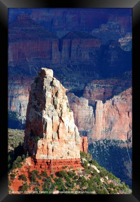 Mount Hayden from Point Imperial, north rim, Grand Canyon, Arizona, USA Framed Print by Geraint Tellem ARPS