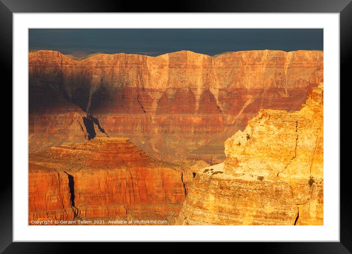 Evening light on cliffs, Grand Canyon, Arizona, USA Framed Mounted Print by Geraint Tellem ARPS