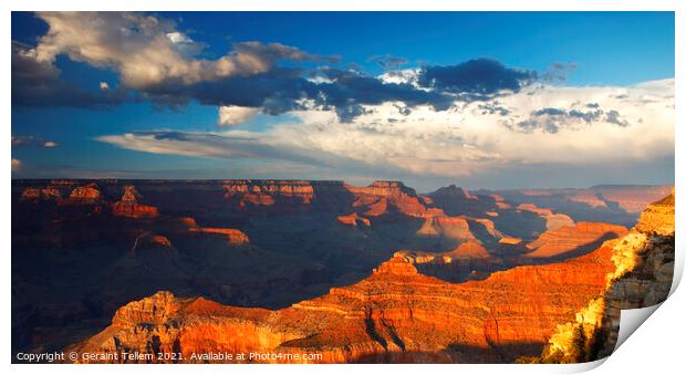Looking towards Wotan's Throne from south rim, Grand Canyon, Arizona, USA Print by Geraint Tellem ARPS