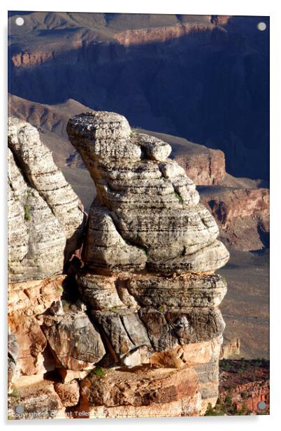 Rock formation near Mather Point, south rim, Grand Canyon, Arizona, USA Acrylic by Geraint Tellem ARPS