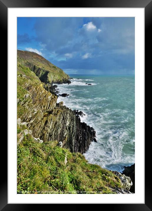 Cornish Cliffs & Clouds. Framed Mounted Print by Neil Mottershead