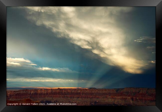 Storm clouds, Grand Canyon, Arizona, USA Framed Print by Geraint Tellem ARPS
