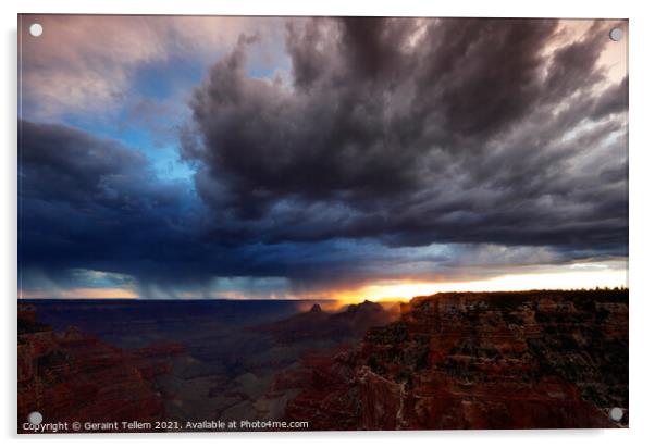 Thunderstorms at sunset over south rim, from Cape  Acrylic by Geraint Tellem ARPS
