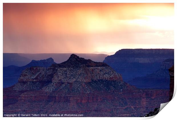 Evening light over Grand Canyon from Cape Royal, north rim, Arizona, USA Print by Geraint Tellem ARPS