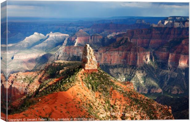Mount Hayden from Point Imperial, north rim, Grand Canyon, Arizona, USA Canvas Print by Geraint Tellem ARPS