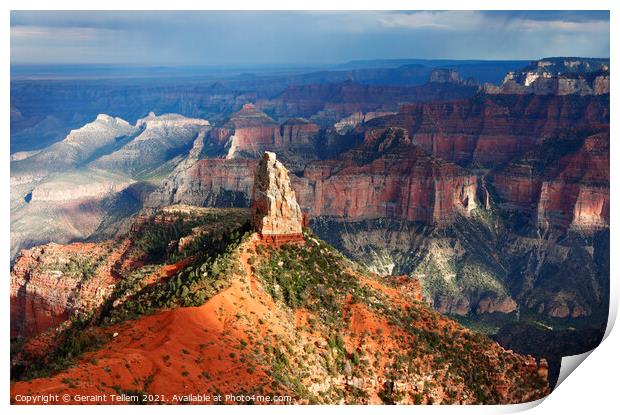 Mount Hayden from Point Imperial, north rim, Grand Canyon, Arizona, USA Print by Geraint Tellem ARPS