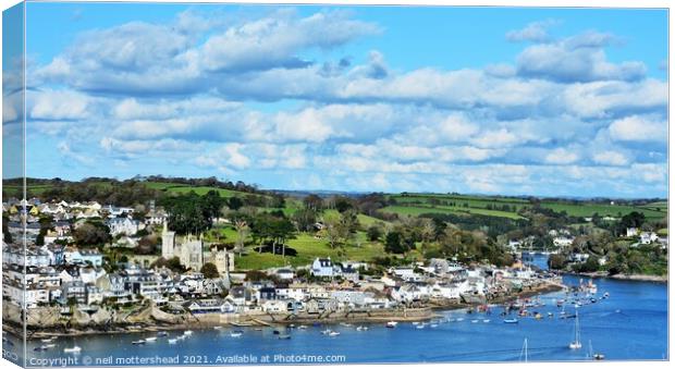 Cloudy Skies Over Fowey Harbour. Canvas Print by Neil Mottershead
