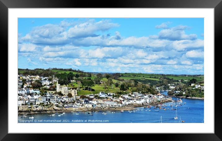 Cloudy Skies Over Fowey Harbour. Framed Mounted Print by Neil Mottershead