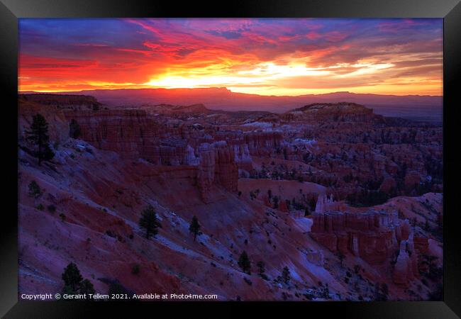 Summer sunrise over Bryce Canyon, Utah, USA Framed Print by Geraint Tellem ARPS