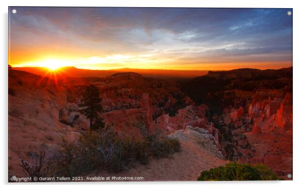 Summer sunrise over Bryce Canyon, Utah, USA Acrylic by Geraint Tellem ARPS
