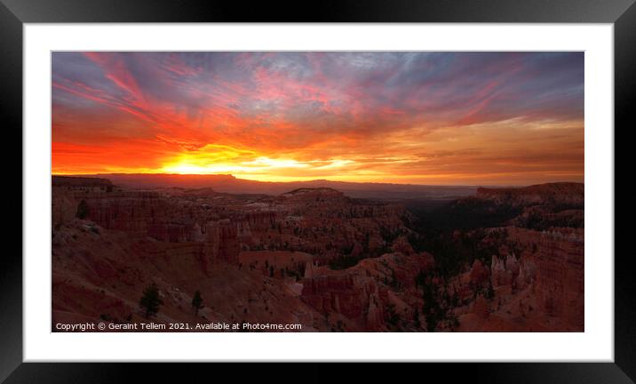 Summer sunrise over Bryce Canyon, Utah, USA Framed Mounted Print by Geraint Tellem ARPS