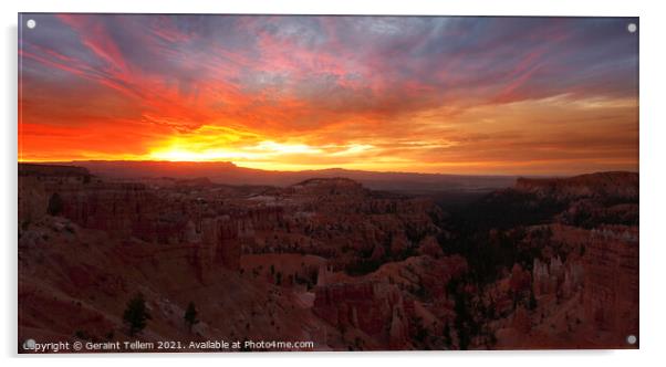 Summer sunrise over Bryce Canyon, Utah, USA Acrylic by Geraint Tellem ARPS