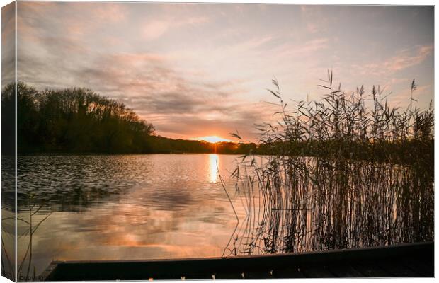Sunset Reflection Coate Water Canvas Print by Reidy's Photos