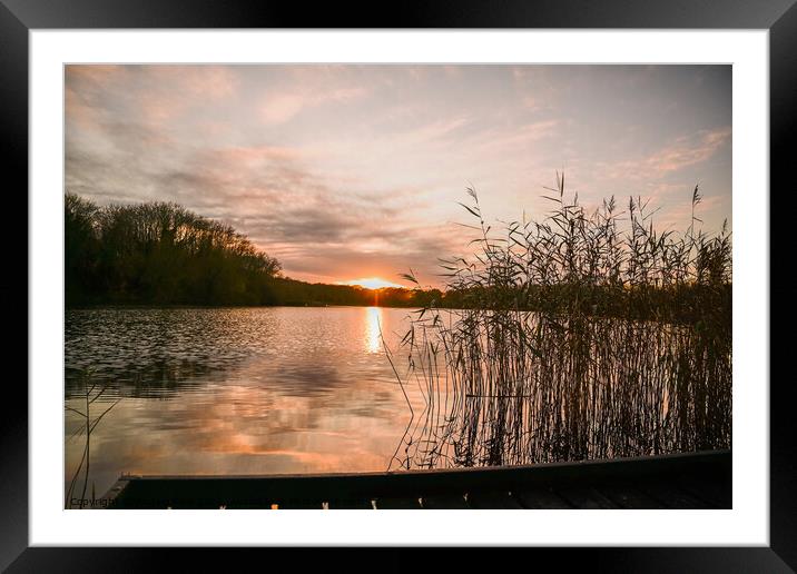 Sunset Reflection Coate Water Framed Mounted Print by Reidy's Photos