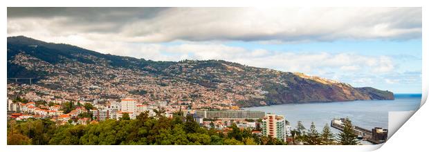 Panoramic of Funchal Print by Roger Green