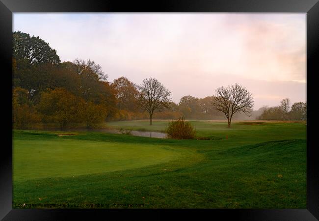 Misty Green Broome Manor Golf Course Framed Print by Reidy's Photos