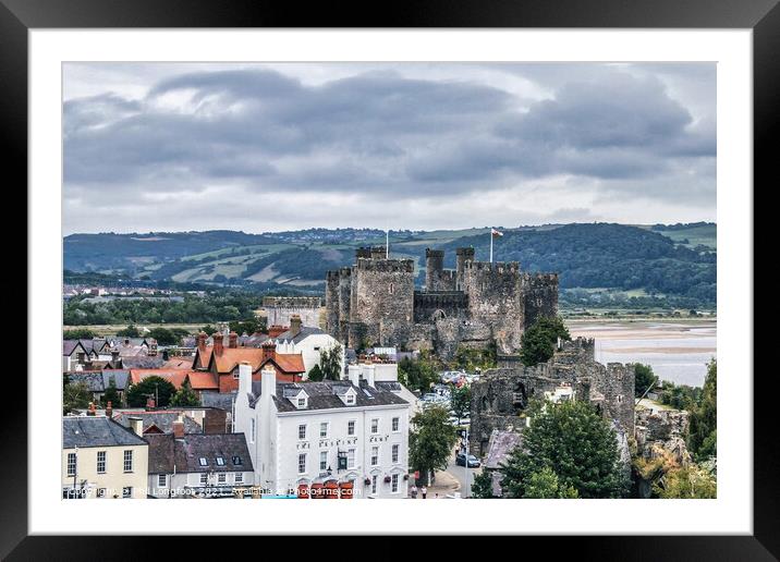 Conway Castle and Town North Wales  Framed Mounted Print by Phil Longfoot