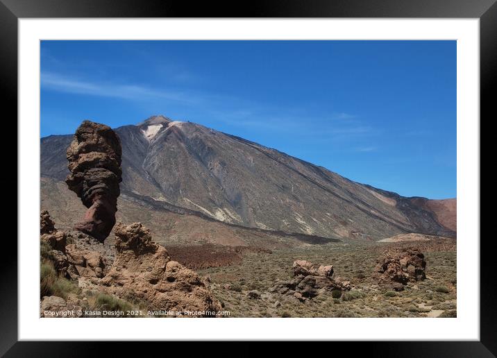 El Teide and Roques de Garcia, Tenerife, Spain Framed Mounted Print by Kasia Design