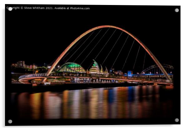The Iconic Millenium Bridge, Gateshead. Acrylic by Steve Whitham