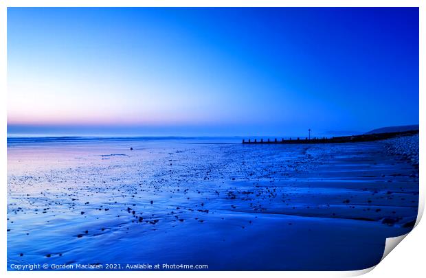 Borth Beach Aberystwyth Print by Gordon Maclaren