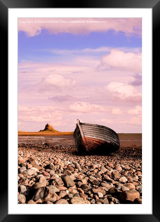 Holy Island Evening. Framed Mounted Print by Steve Whitham