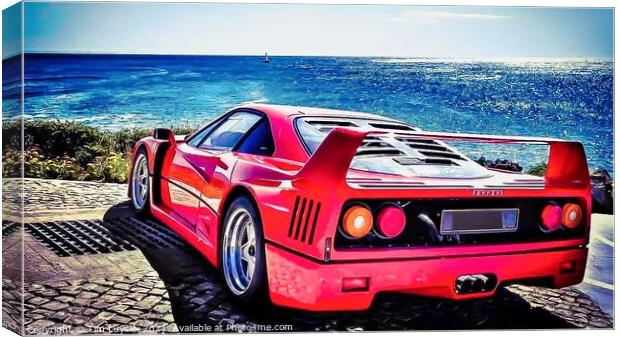 Ferrari enjoying the sea Canvas Print by Tim Lu