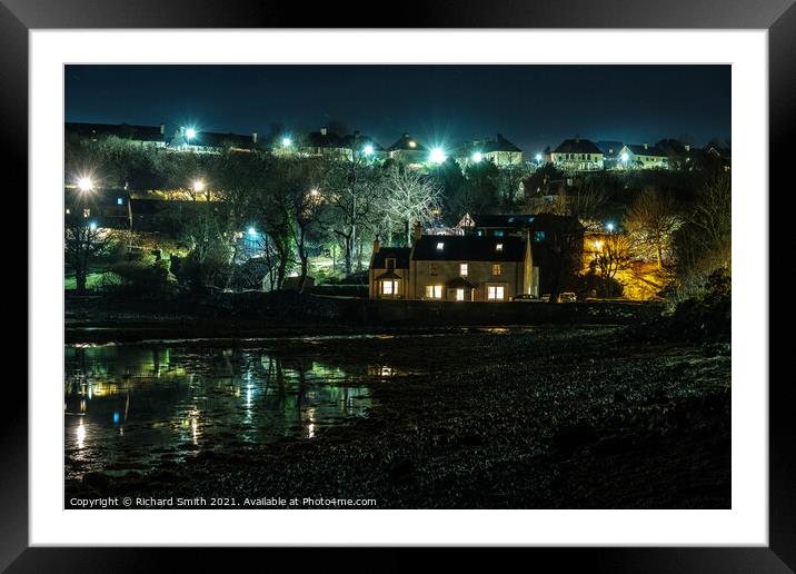 A large house by the river Chracaig estuary where it flows into Loch Portree. Framed Mounted Print by Richard Smith