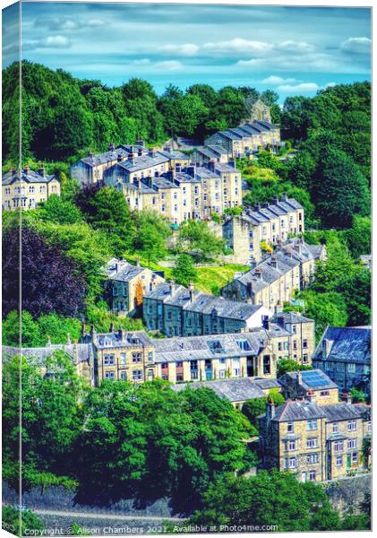 The Under And Over Houses Of Hebden Bridge  Canvas Print by Alison Chambers