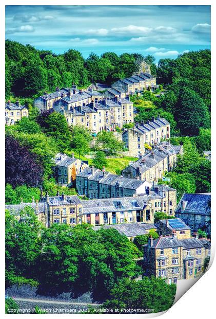 The Under And Over Houses Of Hebden Bridge  Print by Alison Chambers