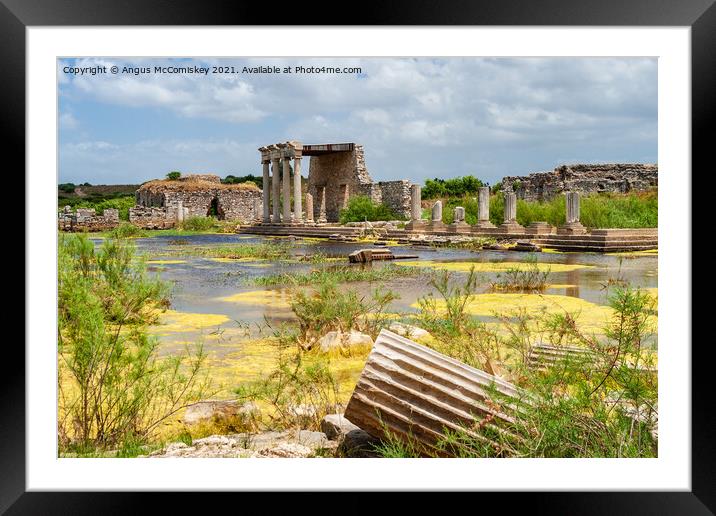 Ruins of Ionic Stoa at Miletus, Turkey Framed Mounted Print by Angus McComiskey