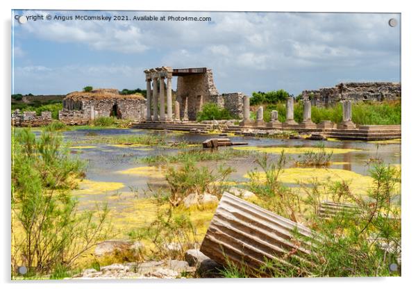 Ruins of Ionic Stoa at Miletus, Turkey Acrylic by Angus McComiskey