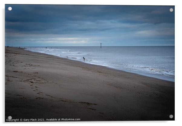 Mablethorpe Beach Solitary child playing Acrylic by That Foto