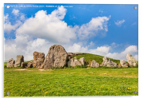 West Kennet Long Barrow Acrylic by Colin & Linda McKie